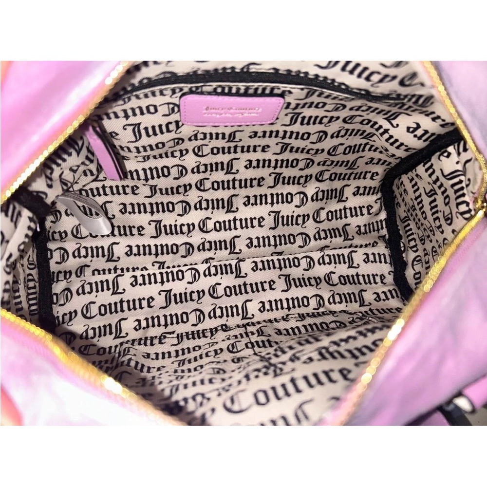 NEW! NWT JUICY COUTURE Heritage Bowler Velour Crossbody Bag Fondant Pink - Picture 6 of 7